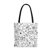 Black & White Floral Tote Bag