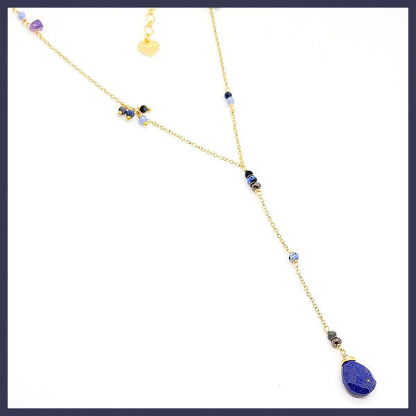 Gemstone "Y" Necklace - Leila Jewels