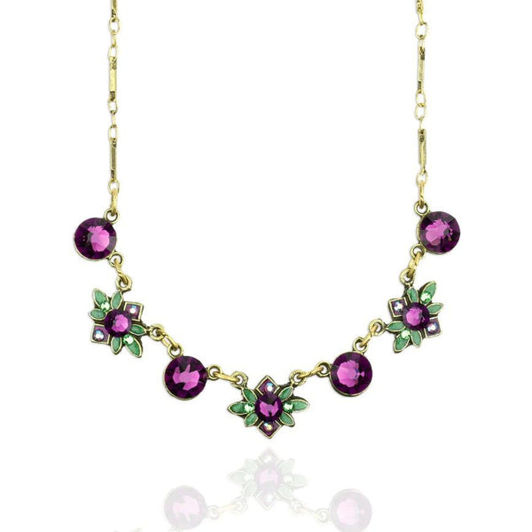 Crystal Flower Necklace - Leila Jewels