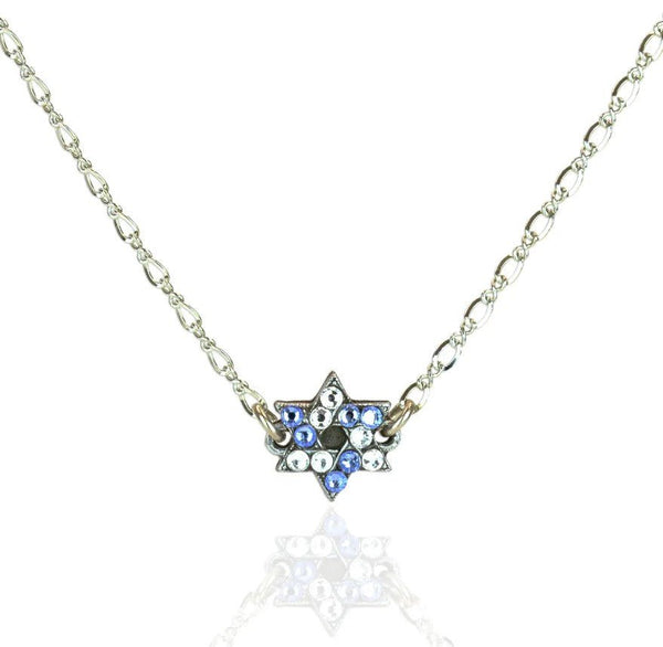 Blue and White Star of David Necklace - Leila Jewels