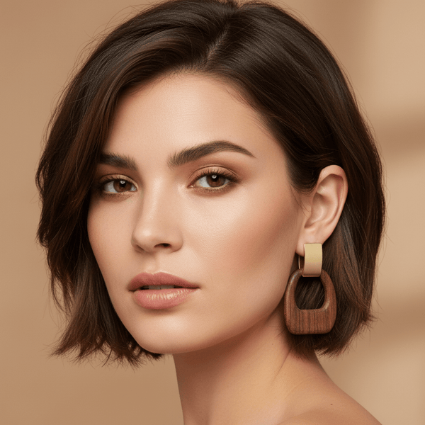 Wood Statement Earrings - Leila Jewels