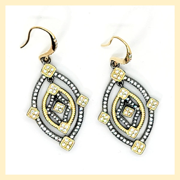 Black and Gold Frieda Earrings - Leila Jewels
