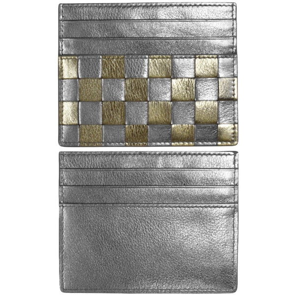 Checkerboard Leather Card Case - Leila Jewels