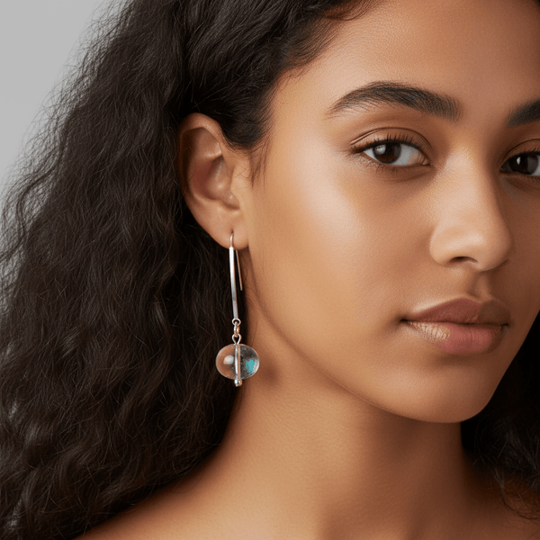 Glass Bubble Drop Earrings - Leila Jewels