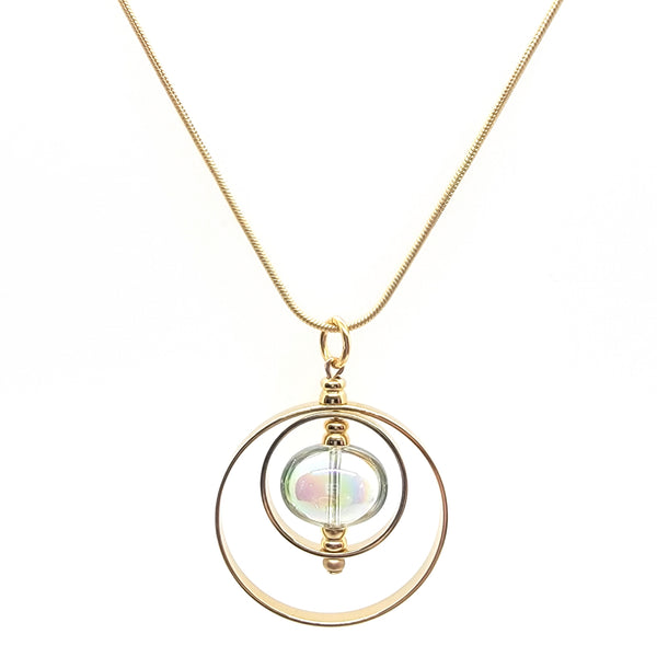 Immortal Eyes Pull Necklace with Glass Bead - Leila Jewels