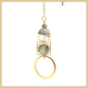 Gold "Saturn" Pull Necklace with Abalone