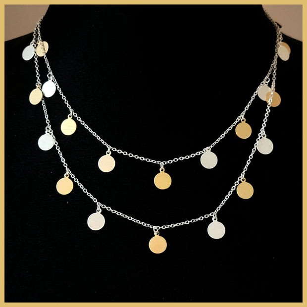 Two-Tone Disc Necklace