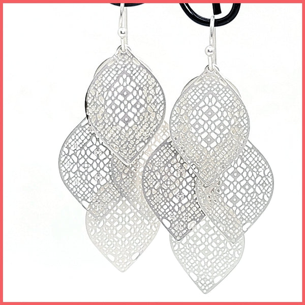 Laser Etch Dangly Earrings - Leila Jewels