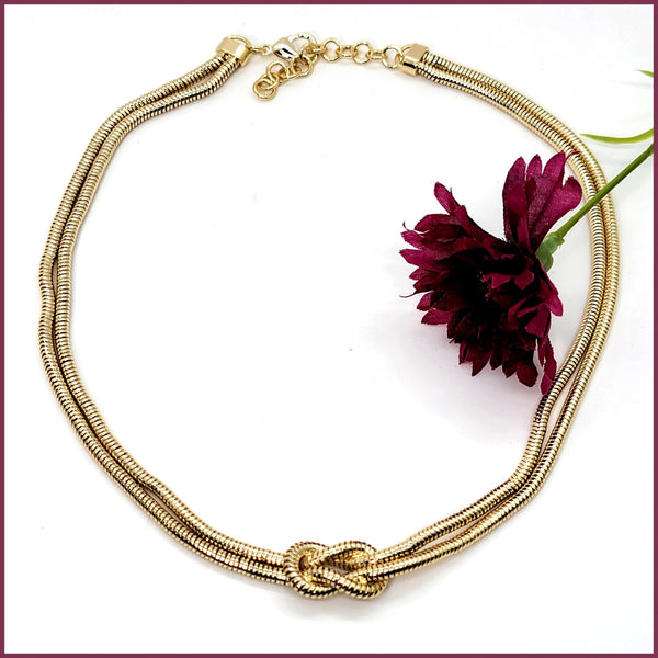 Golden Knot Necklace - Leila Jewels