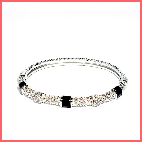 Caviar Enamel Station Bangle - Leila Jewels