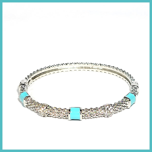 Caviar Enamel Station Bangle - Leila Jewels
