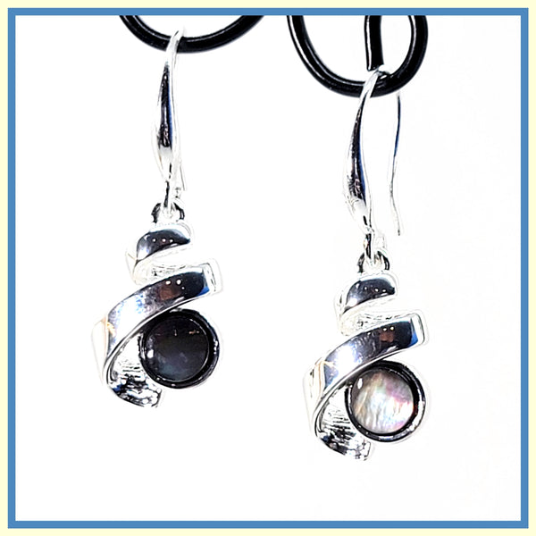 Abalone Ribbon Earrings - Leila Jewels