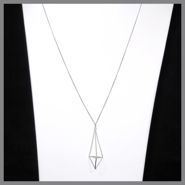 3D diamond necklace silver leila jewels