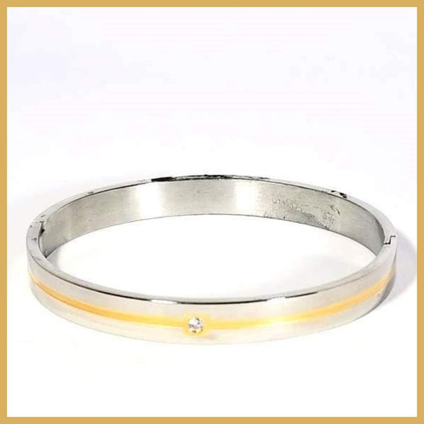 Brushed Steel Bangle - Leila Jewels