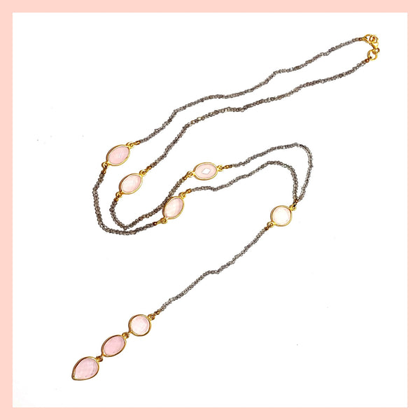 gemstone Y necklace leila jewels