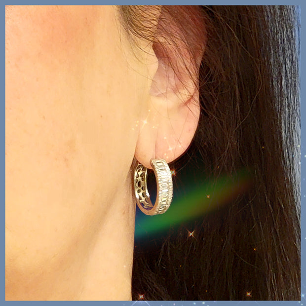 Sterling Silver and CZ Hoops