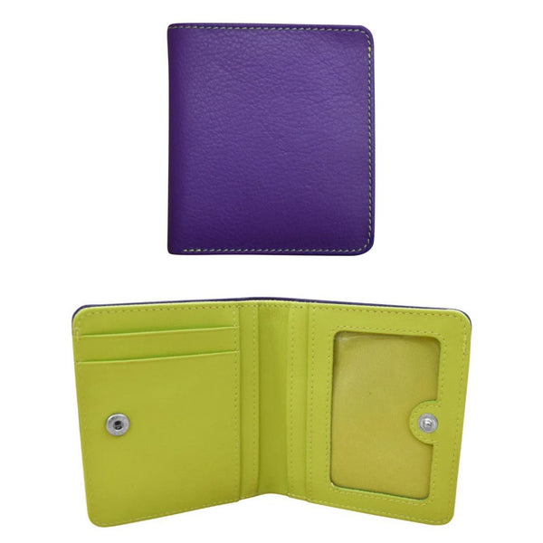 Leather Bi - Fold 2 - Tone Mini Wallet - Leila Jewels