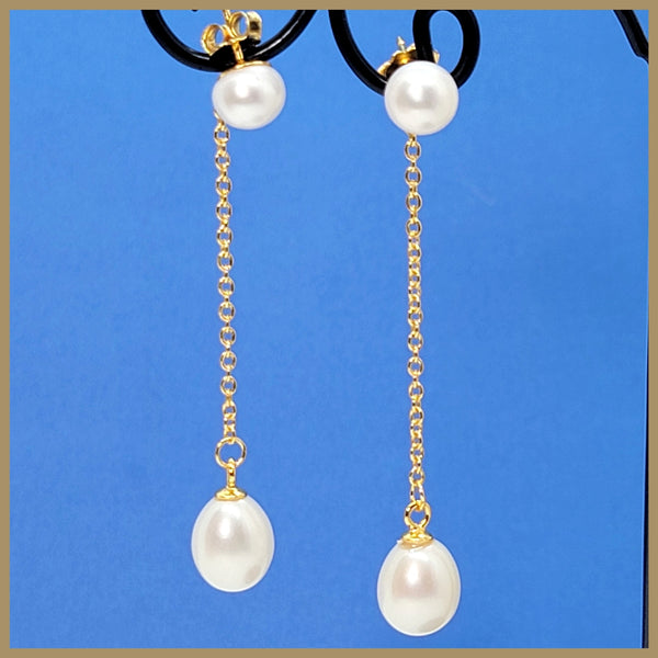 Pearl Dangle Earrings - Leila Jewels