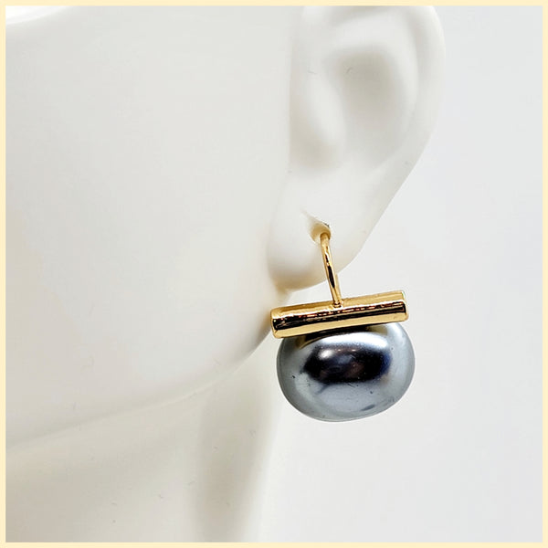 Black Pearl Earrings - Leila Jewels
