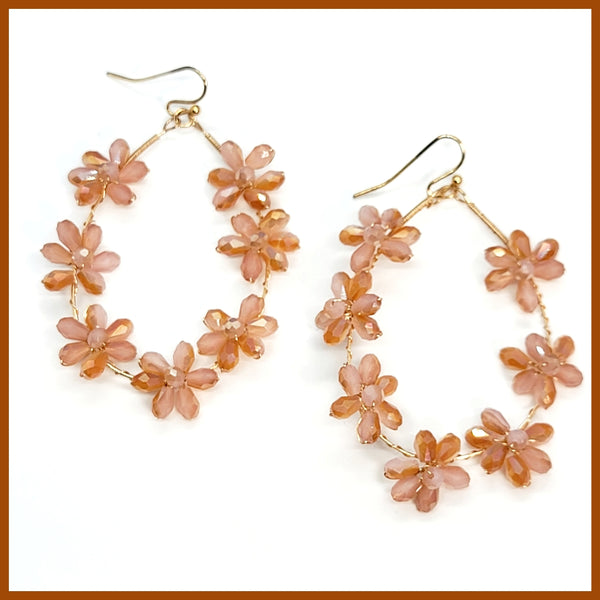 Crystal Flower Teardrop Earrings - Leila Jewels