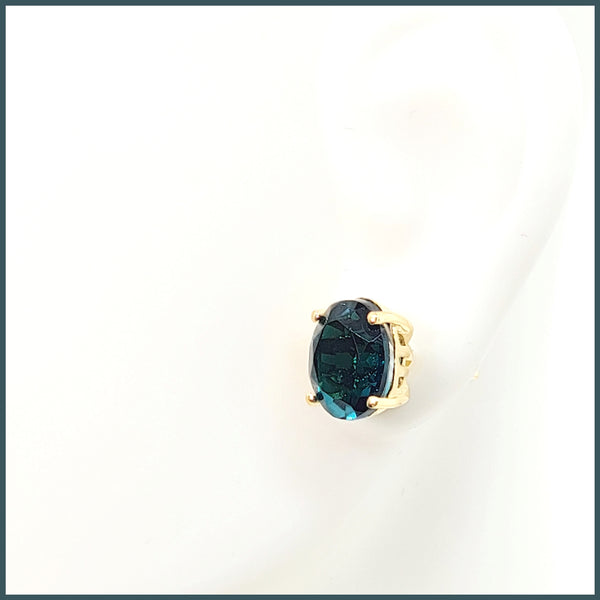 Blue Quartz Stud Earrings - Leila Jewels