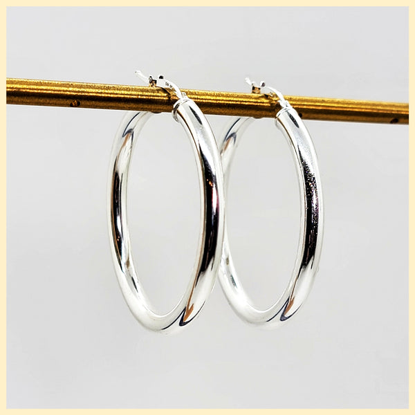 Sterling Silver Hoop Earrings - Leila Jewels