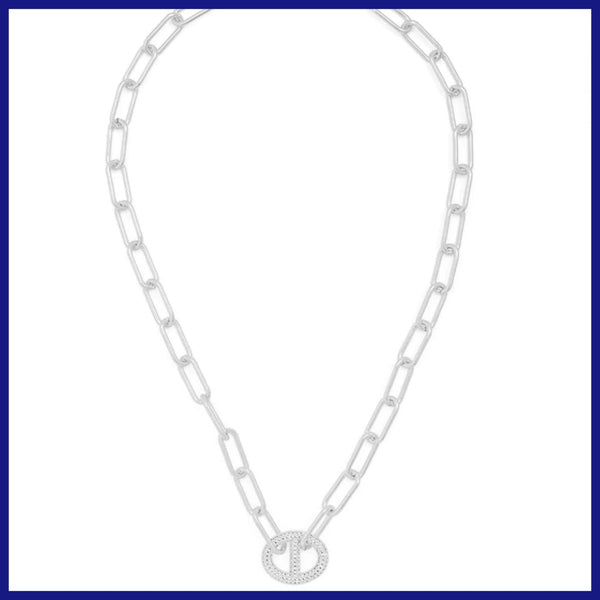 Pavé Mariner Link Necklace - Leila Jewels