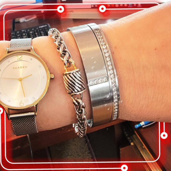 B. Tiff 4 - Stone Pavé Bangle - Leila Jewels