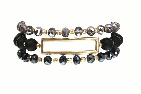 black and gold bracelet set