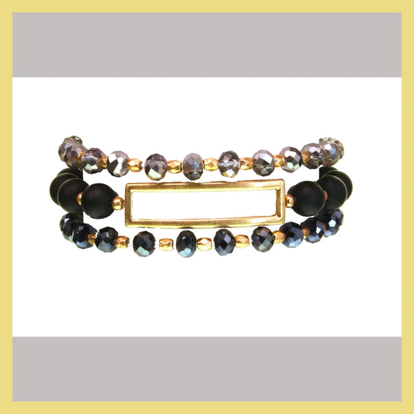 black and gold bracelet set