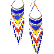 colorful beaded chandelier earrings