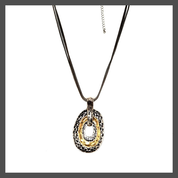 Mixed Metal Pendant Necklace - Leila Jewels