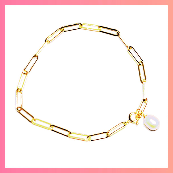 paperclip chain bracelet gold