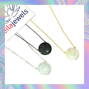pavee disc necklace