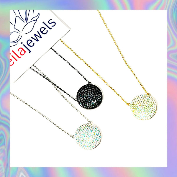 pavee disc necklace