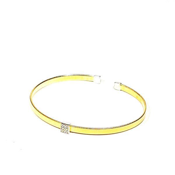sterling ribbon bangle gold