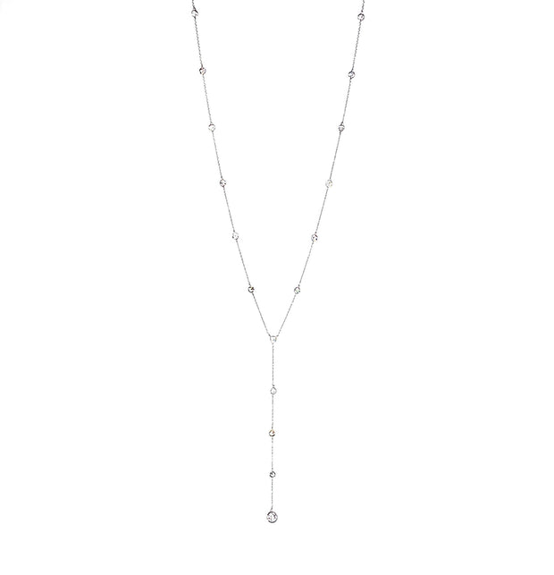 sterling silver and cz "y" necklace