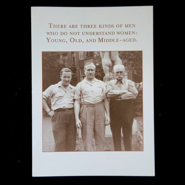 three kinds of men greeting card