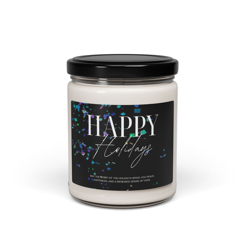 Happy Holidays Scented Soy Candle — 9oz Festive Fragranced Jar