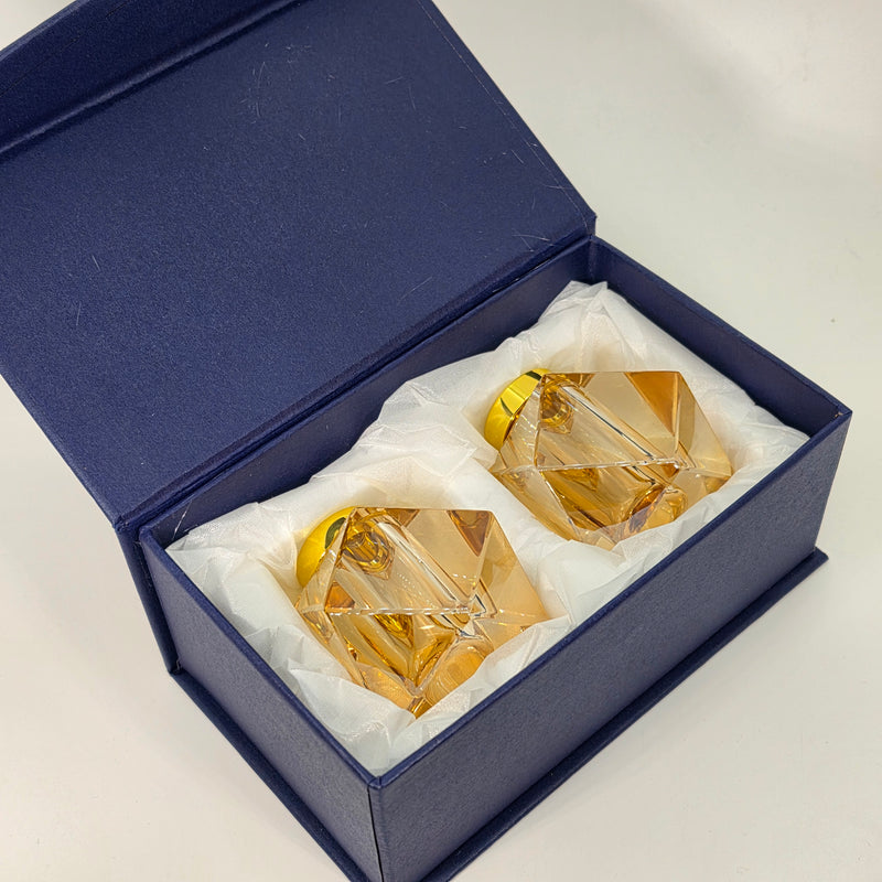 Amber Crystal Salt & Pepper Shaker Set in Gift Box