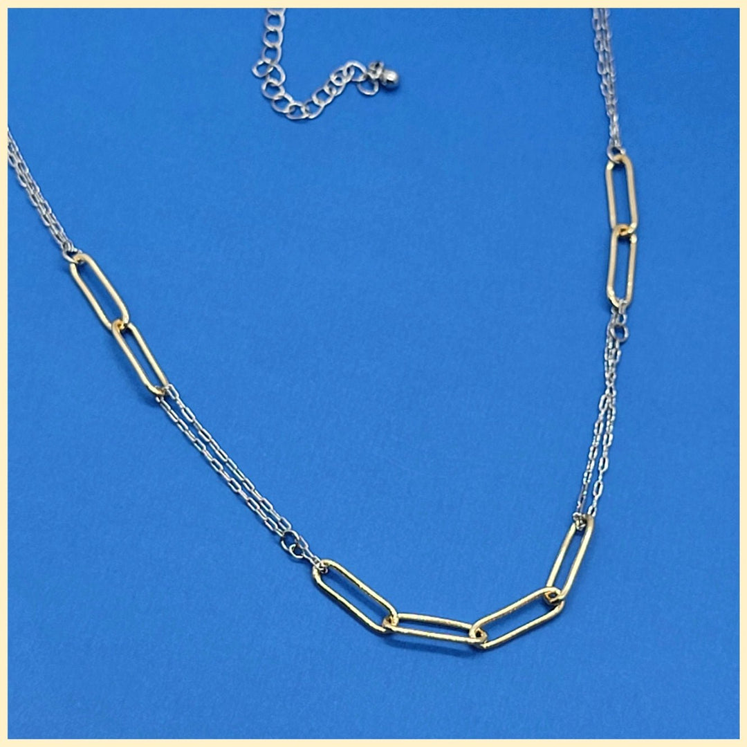 Two - Tone Chain Necklace - Leila Jewels