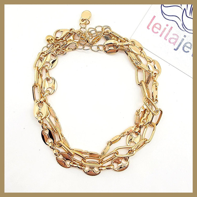 3 Chain Bracelet Set - Leila Jewels