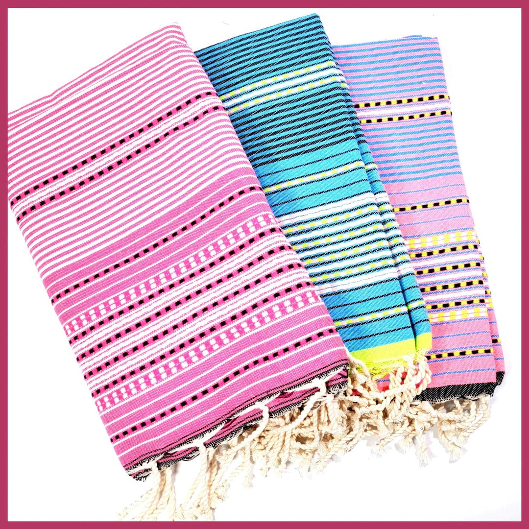 Turkish Towel / Sarong / Beach Towel - Pink Stripe