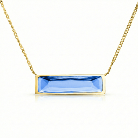 Aurora Crystal Bar Necklace - Leila Jewels