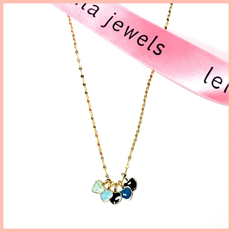 Five Hearts Necklace - Leila Jewels