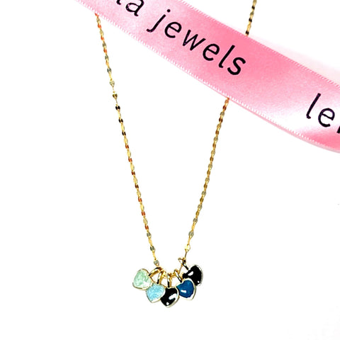 Five Hearts Necklace - Leila Jewels