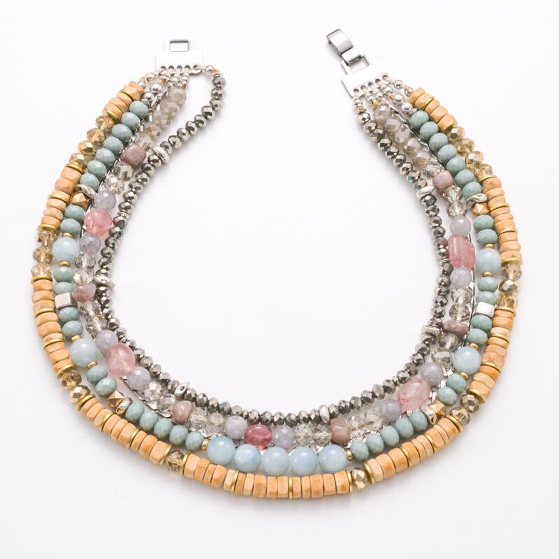 Harmony Layers Gemstone & Crystal Choker Necklace