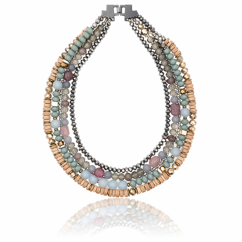 Harmony Layers Gemstone & Crystal Choker Necklace