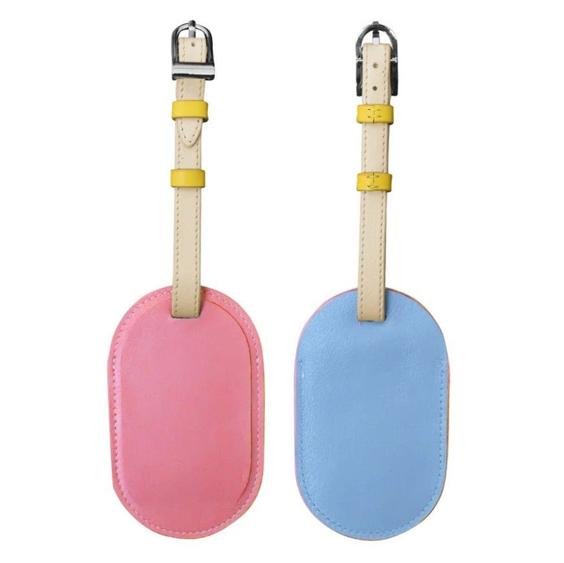 Round Leather Luggage Tag - Leila Jewels
