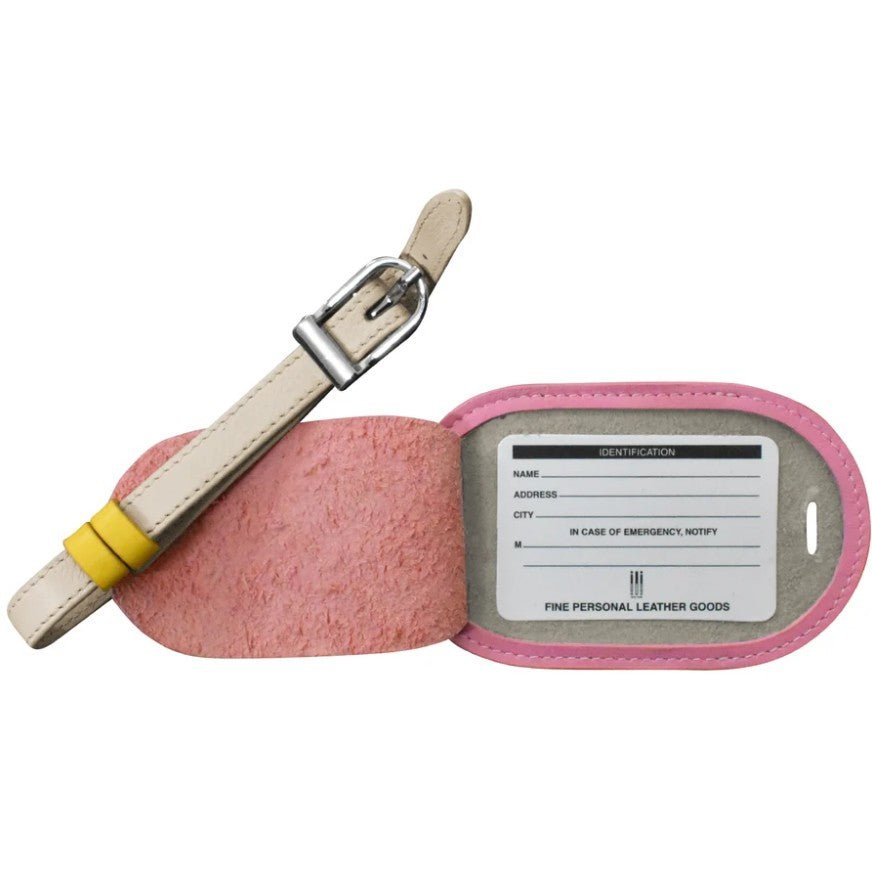 Round Leather Luggage Tag - Leila Jewels